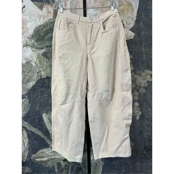 Free People We The Free Good Luck Mid-Rise Cord Barrel Jeans Size 28 - Picture 2 of 6